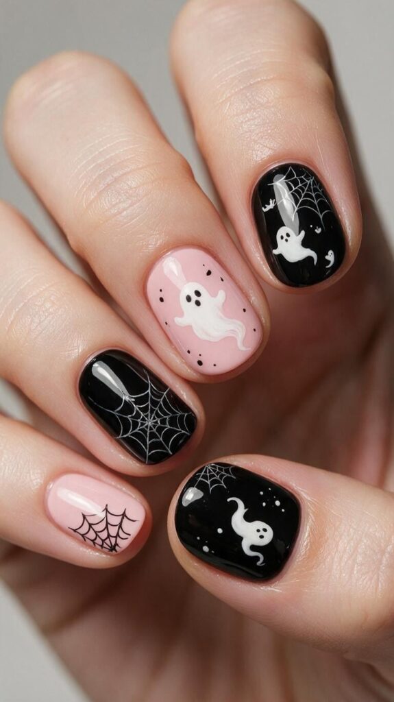 Black Halloween Nails