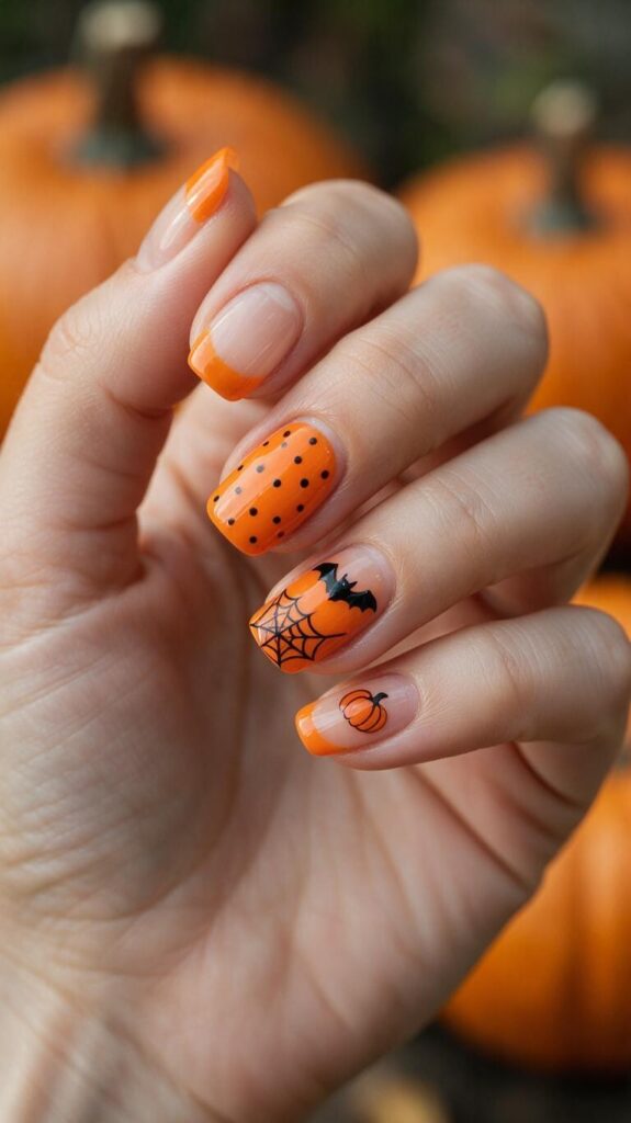 Orange Halloween Nails