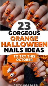 Orange Halloween Nails